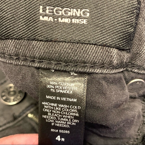 Express Charcoal Destructed Denim Leggings Jeans - Picture 10 of 11